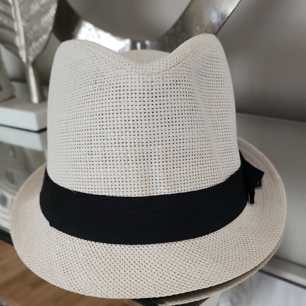 Block Headware stylish Cream Fedora with Black Band